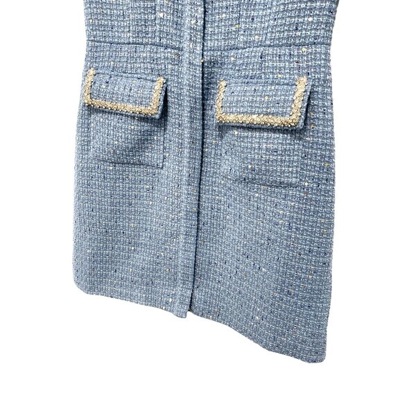 New Maje $495 Sequin Embellished Tweed Mini Dress Sz Small & Medium - Picture 7 of 12